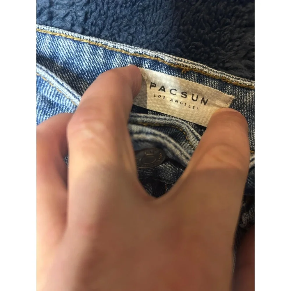 PacSun Denim Shorts 28 Womens Blue High Rise‎ Frayed Hem 5 Pocket Casual